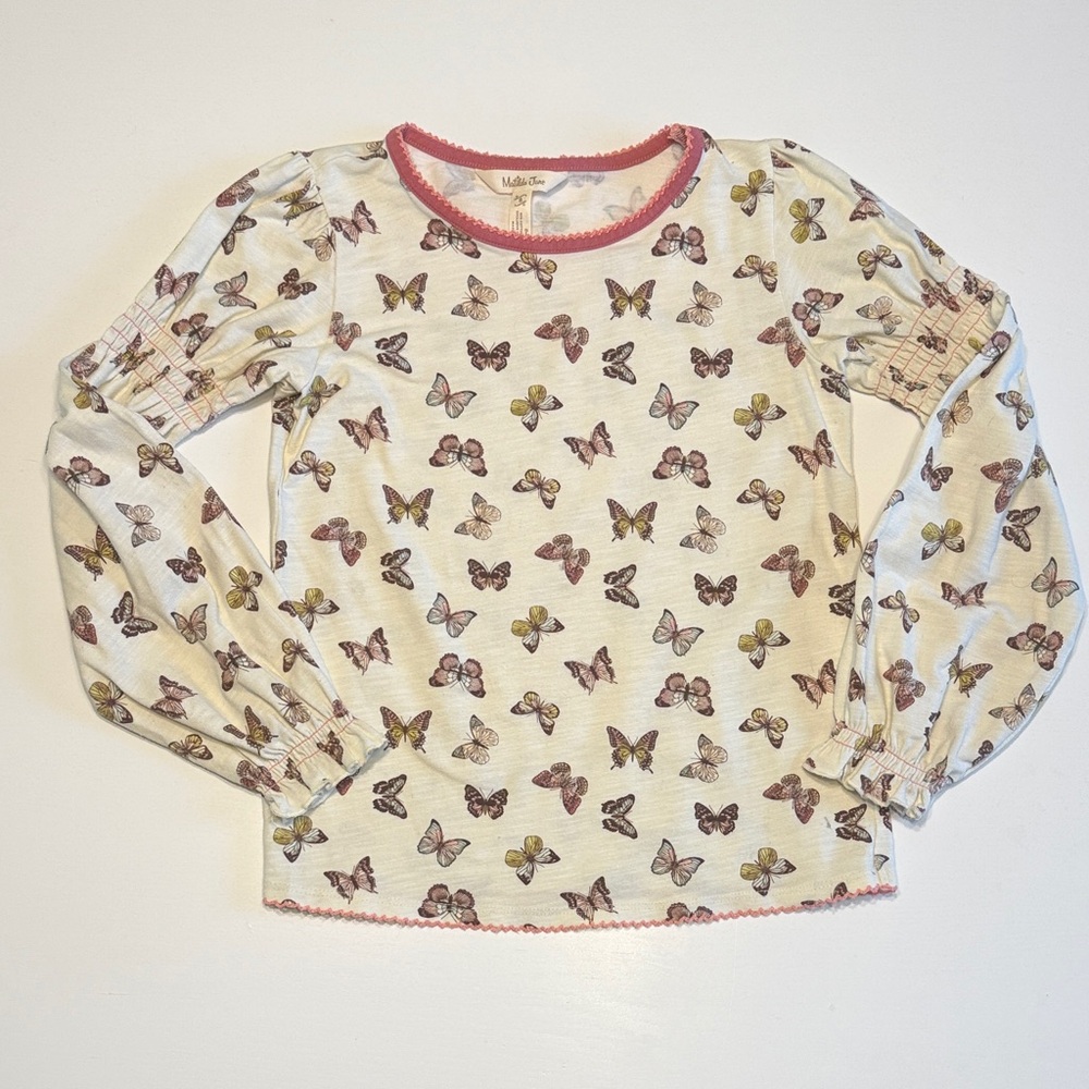 Matilda Jane Cream Butterfly Long Sleeve Tee EUC sie 1